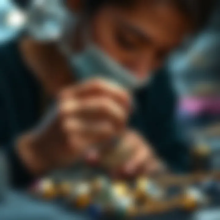 Artisan Jewelry Creation Artisan crafting a unique jewelry design