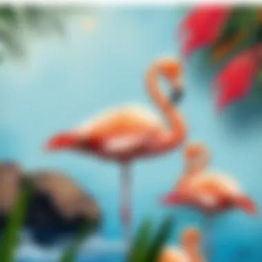 Contemporary flamingo art piece blending modern techniques and styles