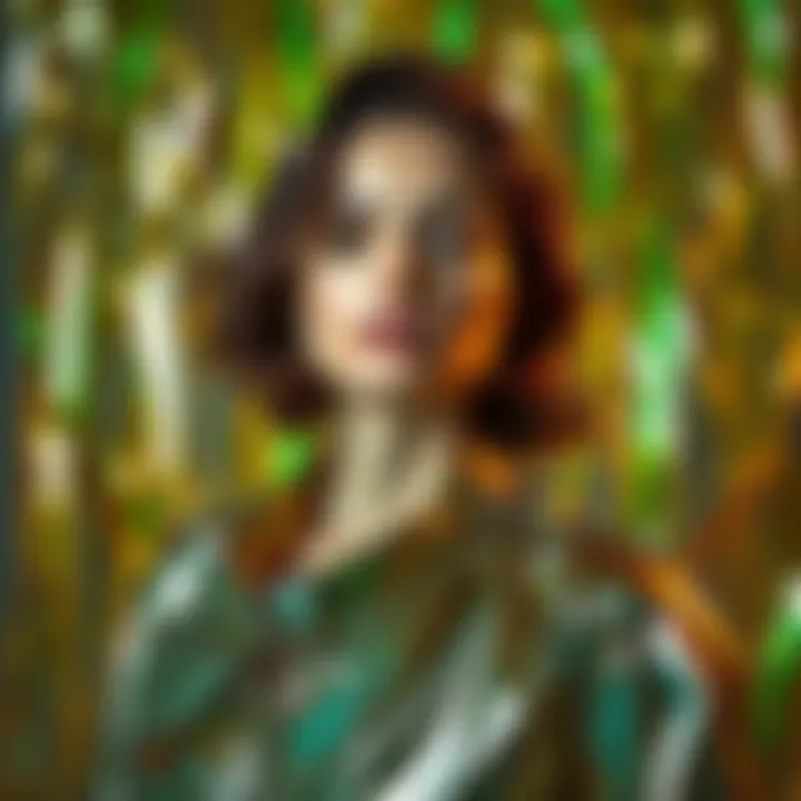 Creative Use of Foil Streamers in Fashion Photoshoot Creative use of foil streamers in a fashion photoshoot