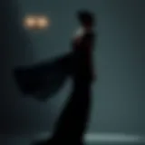 Elegant Flowing Silhouette Elegant full figure black dress with a flowing silhouette