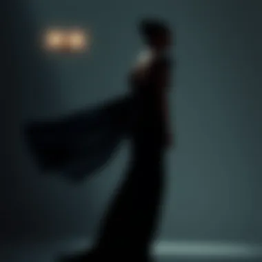 Elegant Flowing Silhouette Elegant full figure black dress with a flowing silhouette