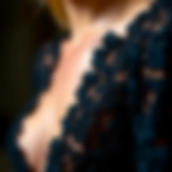 Intricate Lace Details Stylish black dress featuring intricate lace details