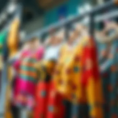 Eclectic Styles of Funky Tops Colorful and eclectic funky tops on display