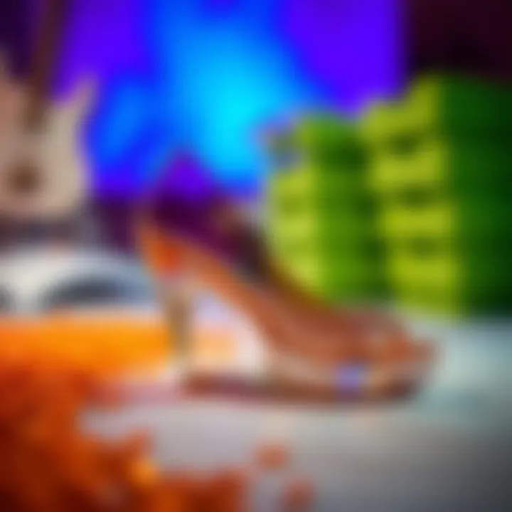 Sustainable practices in the production of glass wedge heels.