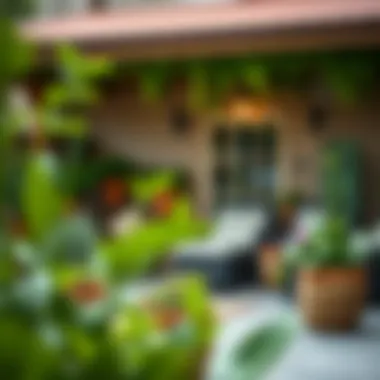 Outdoor Oasis: Half Round Planters Enhancing Garden Spaces Stunning outdoor setup featuring half round planter baskets