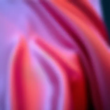 Close-up of satin fabric with a high slit design