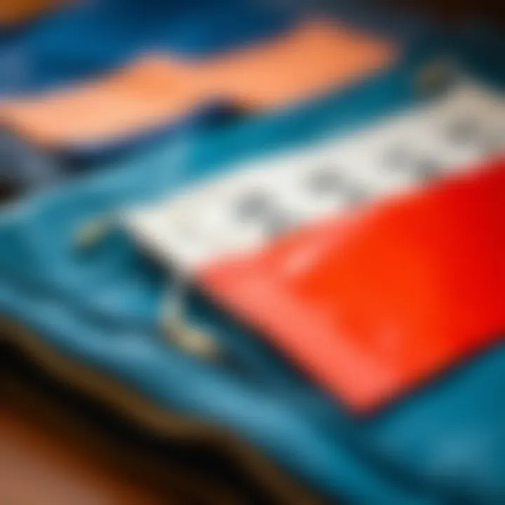 A diverse range of materials used in crafting waterproof zipper bags.