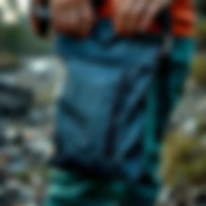 A waterproof zipper bag in use during an outdoor adventure.