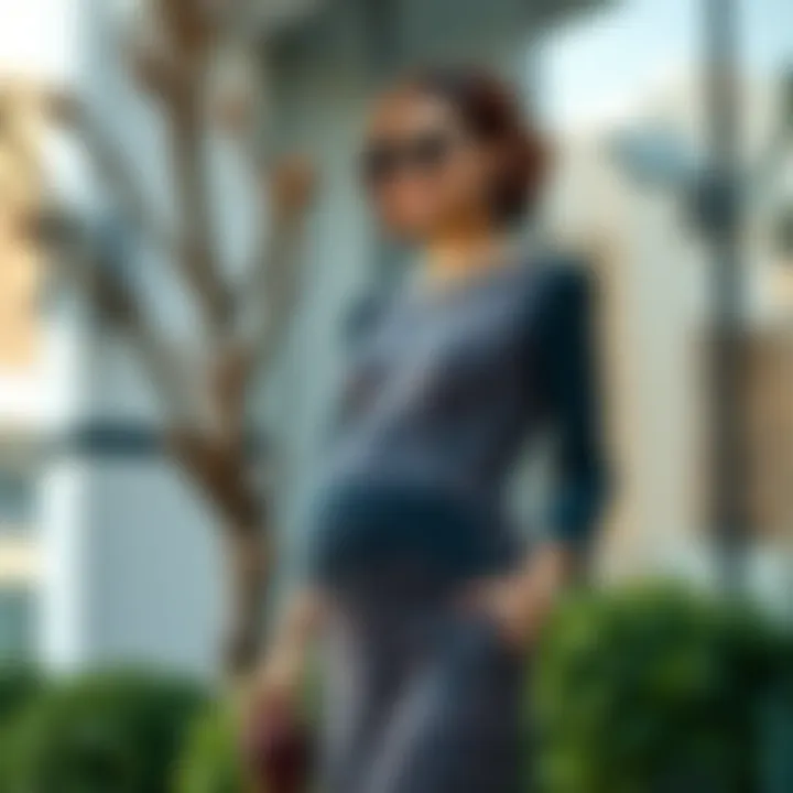 Leopard print maternity skirt paired with elegant accessories