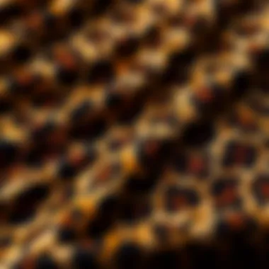 Close-up of leopard print fabric texture