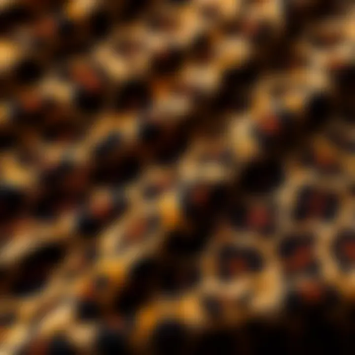 Close-up of leopard print fabric texture
