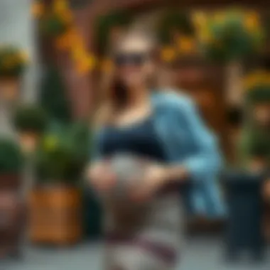 Leopard print maternity skirt styled with casual wear