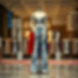 Marble Print Flare Pants Display Elegant display of marble print flare pants on a stylish mannequin