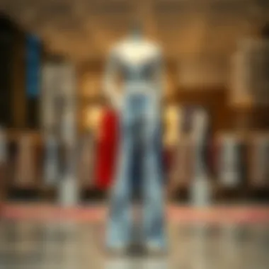 Marble Print Flare Pants Display Elegant display of marble print flare pants on a stylish mannequin