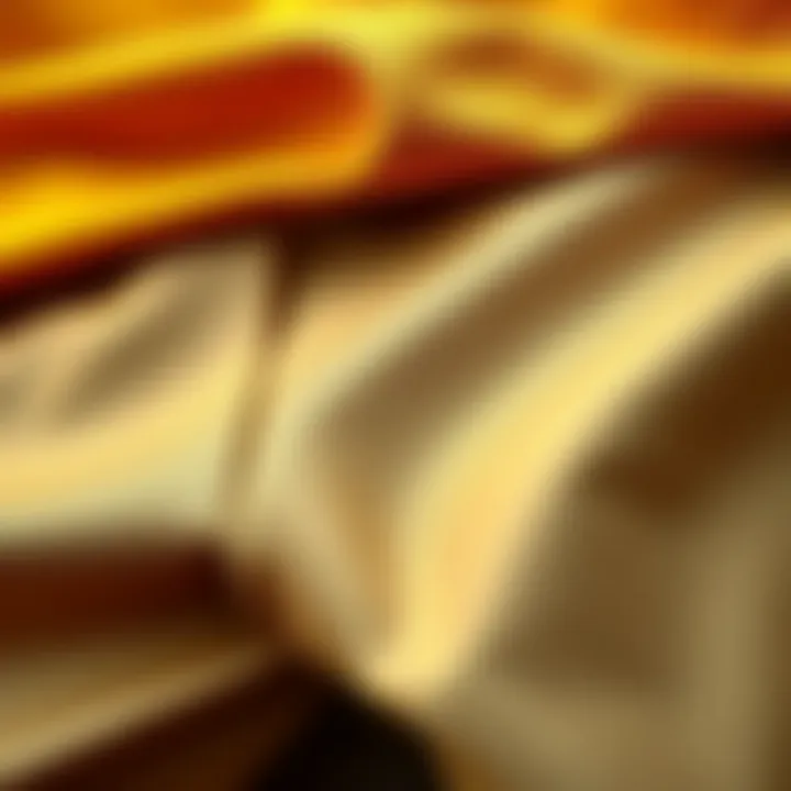 Luxurious Fabric Choices Close-up of fabric textures for matching sets