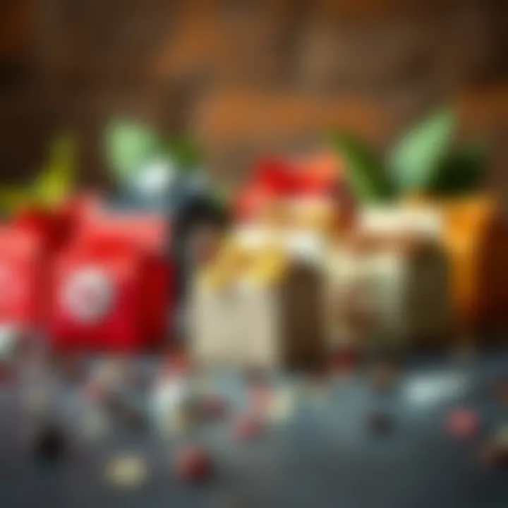 Variety of mini treat boxes showcasing sustainable materials