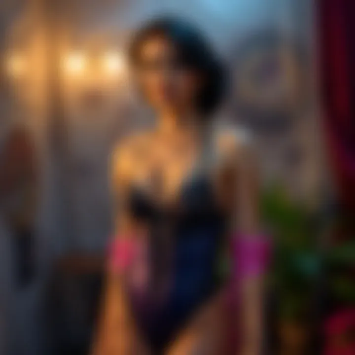 Vibrant Silk Bodysuit Vibrant silk bodysuit with intricate design