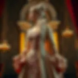 An exquisite Regency-era gown showcasing intricate embroidery and delicate fabrics.