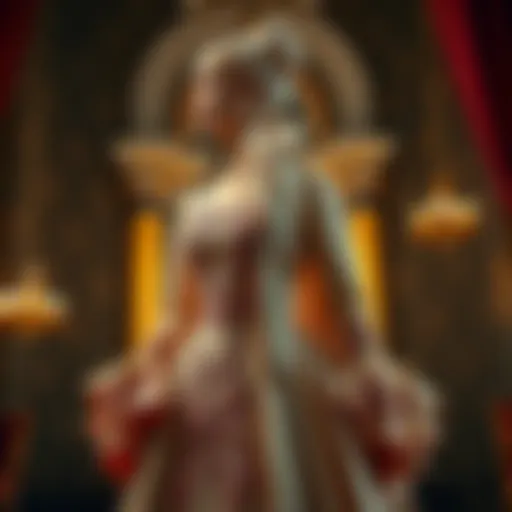 An exquisite Regency-era gown showcasing intricate embroidery and delicate fabrics.