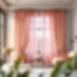 Elegant ombre blush curtains draping gracefully in a modern living space