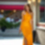 Elegant one shoulder cocktail dress in vibrant color