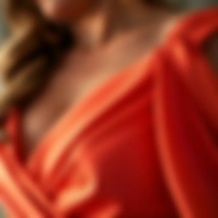 Luxurious Fabric Details for a Cocktail Dress Close-up of luxurious fabric details for a cocktail dress