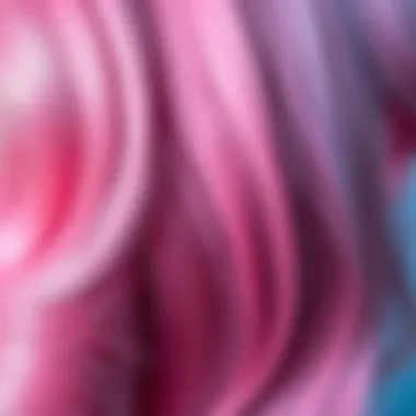 Close-up of the blending technique in pink ombre