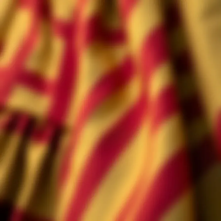 Close-up of fabric texture used in Gryffindor skirts