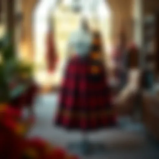 A vibrant plus-size Gryffindor skirt displayed in a stylish setting