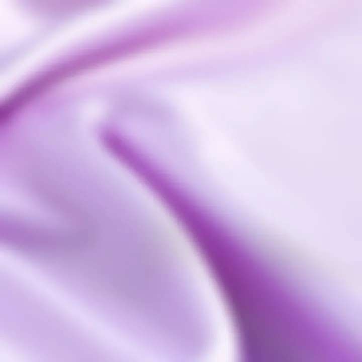 Close-up of lilac fabric showcasing texture and sheen