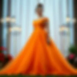 Elegant plus-size princess dress in a vibrant color