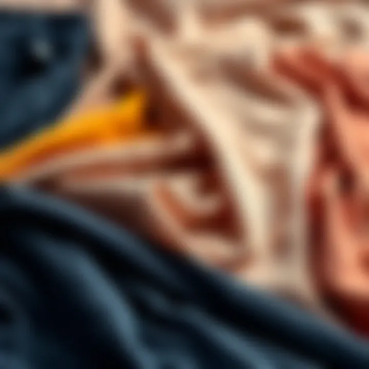 Diverse Fabric Choices for Plus-Size Styles A flat lay of various fabrics used in plus-size clothing to illustrate texture and quality.