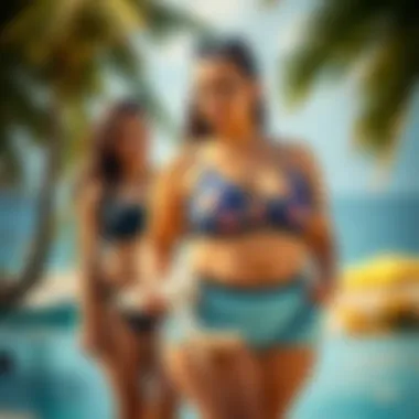 Trendy plus size swimwear collection displayed beautifully