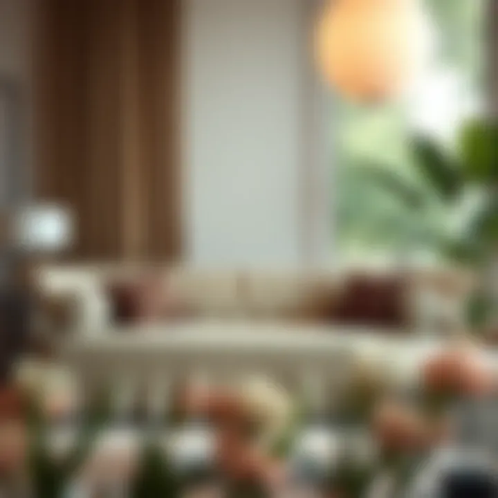 Elegant Ruffled Couch Cover in Modern Living Room Elegant ruffled couch cover in a modern living room setting