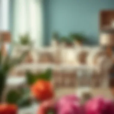 Stylish Arrangement Enhancing Home Decor Stylish arrangement of ruffled couch covers enhancing home decor