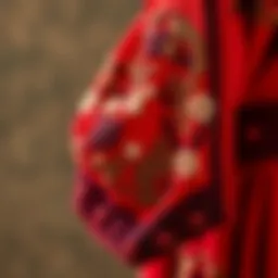 Elegant shawl arm sleeves showcasing intricate embroidery