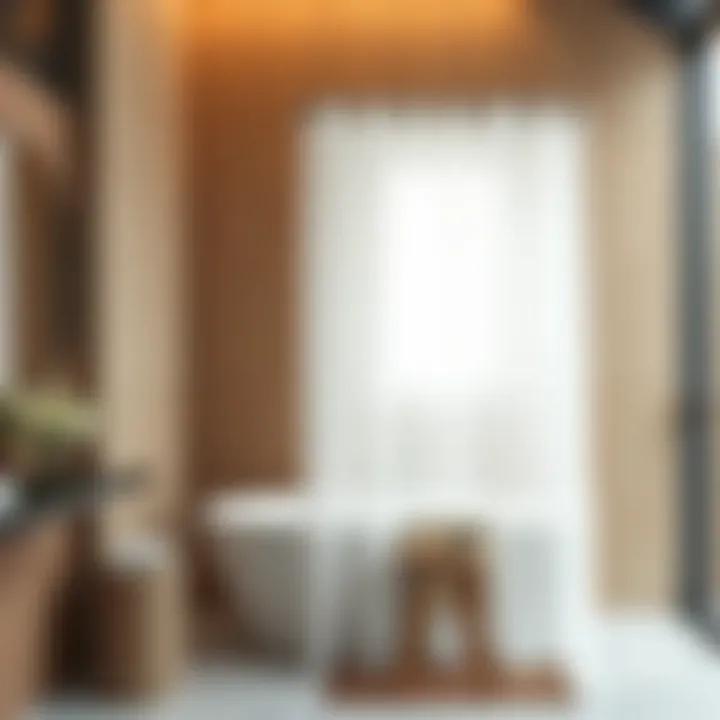 Elevate Your Bathroom Aesthetics with Sheer Fabric Elegant sheer top shower curtain enhancing bathroom decor