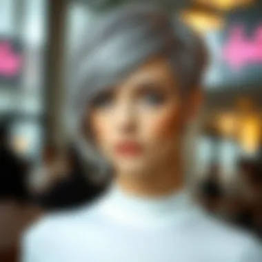 Chic Short Grey Pixie Fashion Trendy short grey pixie wig with elegant styling