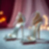 Elegant silver high heel shoes displayed on a stylish background