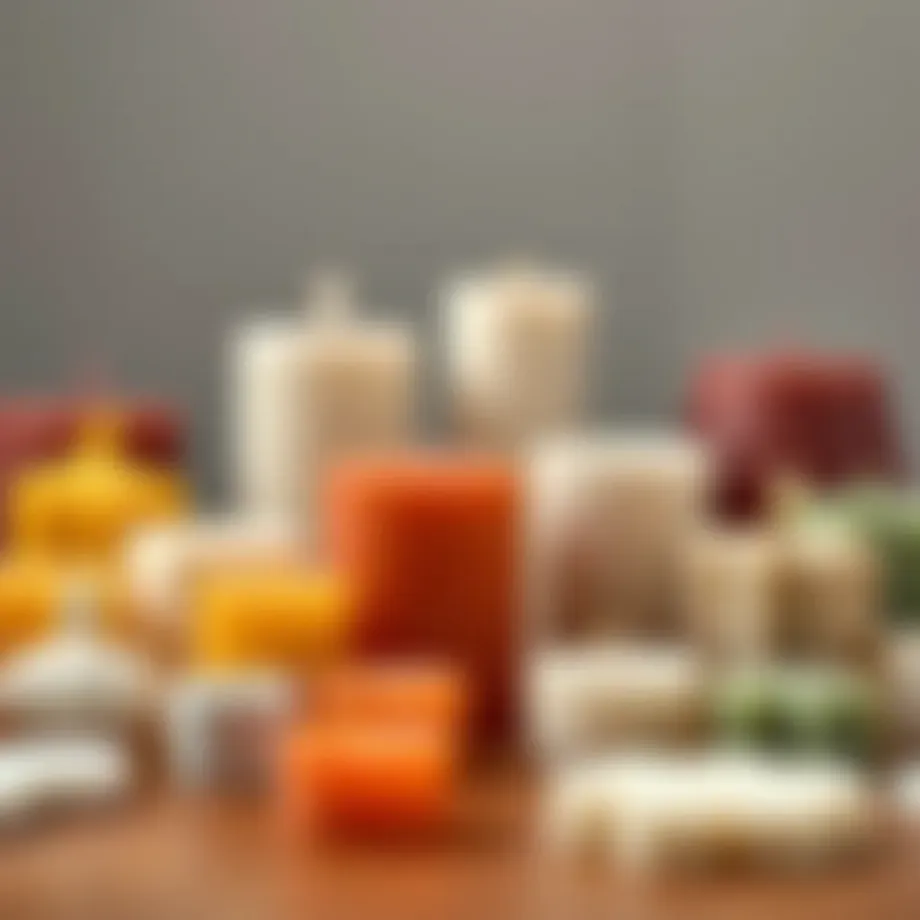 Diverse soy wax candle molds showcasing various shapes and sizes