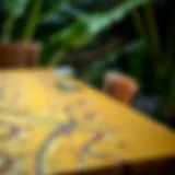 Intricate design of a banana leaf tablecloth showcasing its natural patterns