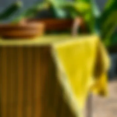 Close-up of banana leaf tablecloth demonstrating its texture and eco-friendly qualities
