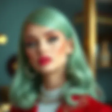 The Allure of Mint Green in Fashion A beautifully styled mint green wig showcased in a fashion setting