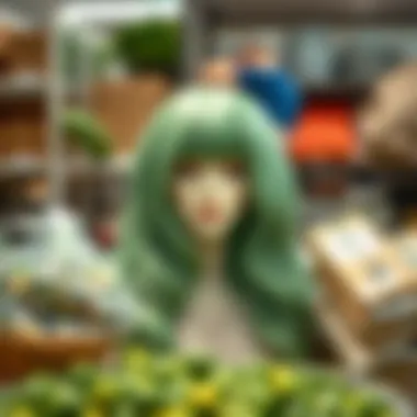 Sustainable Practices in Wig Production Eco-friendly packaging for mint green wig showcasing sustainable practices