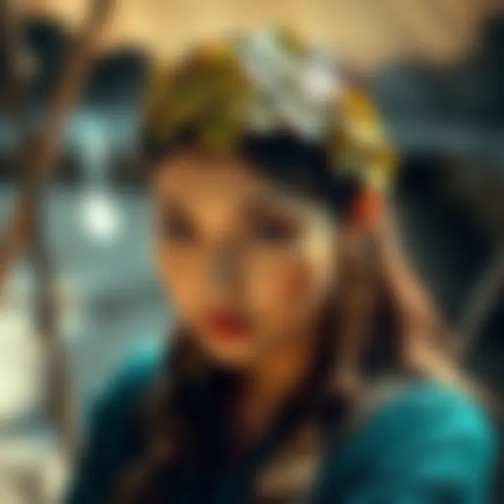 A historical depiction of leaf headbands in ancient fashion, showcasing their traditional significance.