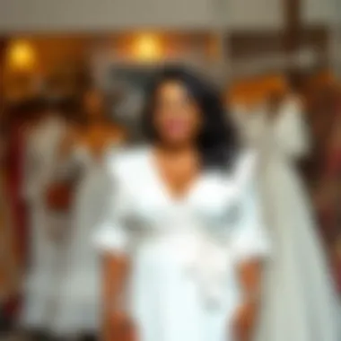 Stylish plus size white dress displayed with accessories