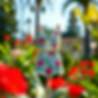 Vibrant two-piece summer set displayed in a garden