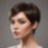 Stylish pixie cut lace wig showcased on a mannequin