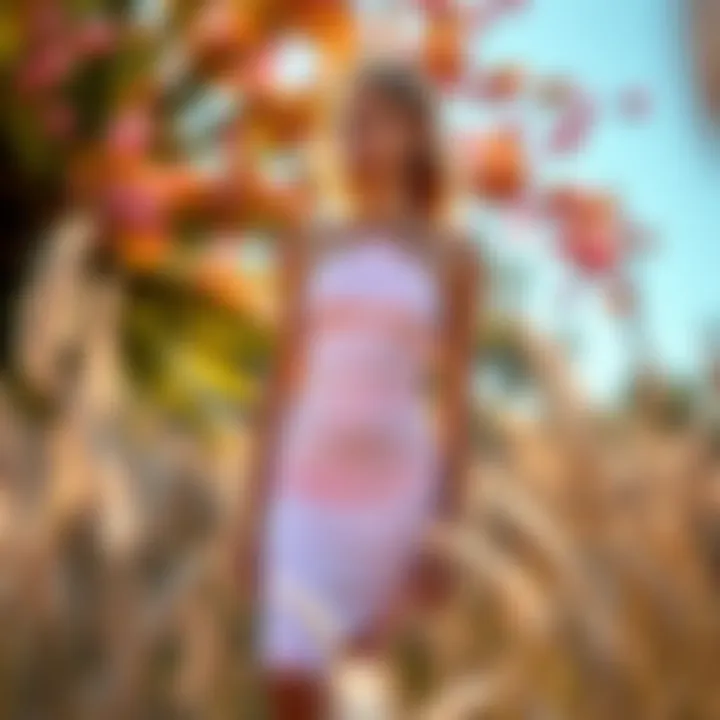 Embracing Bodycon Fashion in Nature's Palette Fashionable pastel bodycon dress in a natural outdoor setting