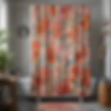 Stunning Bohemian Floral Shower Curtain in a Chic Bathroom A beautifully designed bohemian floral shower curtain in a modern bathroom setting.